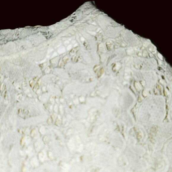 WHBM WHITE LACE TOP WITH BELL SLEEVES FEATURING EYELASH FRINGE DETAIL SIZE 00 - Picture 7 of 13